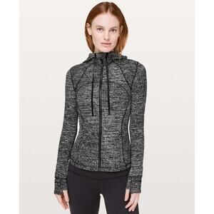 LULULEMON Women's Hooded Define Jacket *Nulu Size 10 Twillines White Black